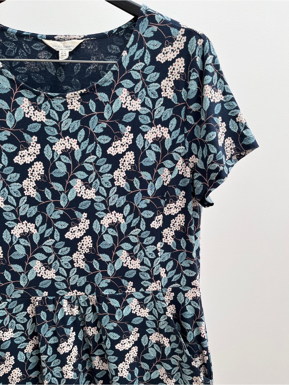 Seasalt Cornwall short sleeve April dress 12 floral print organic cotton pockets